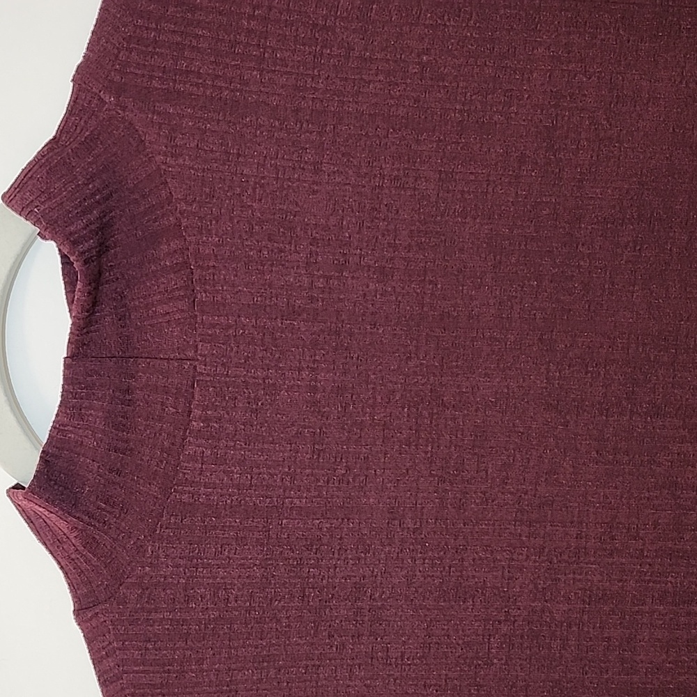 Reiss Savannah Jersey Ribbed Flared Mini Dress Burgundy Sz 10 - Picture 7 of 16